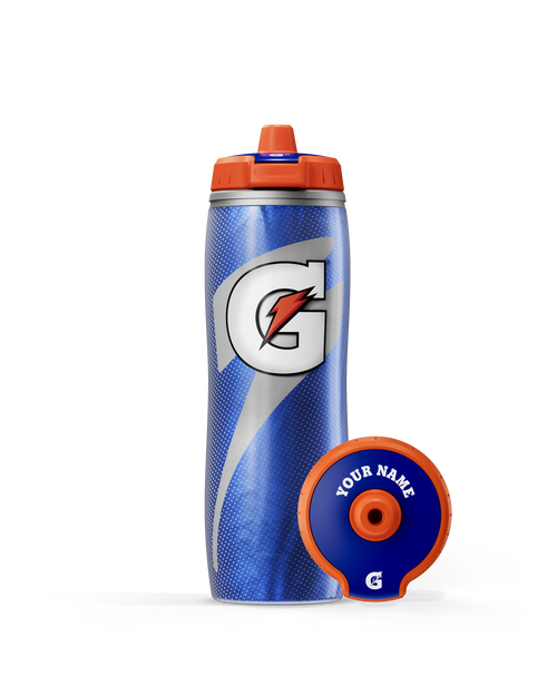 Blue Insulated Squeeze Personalized Water Bottle