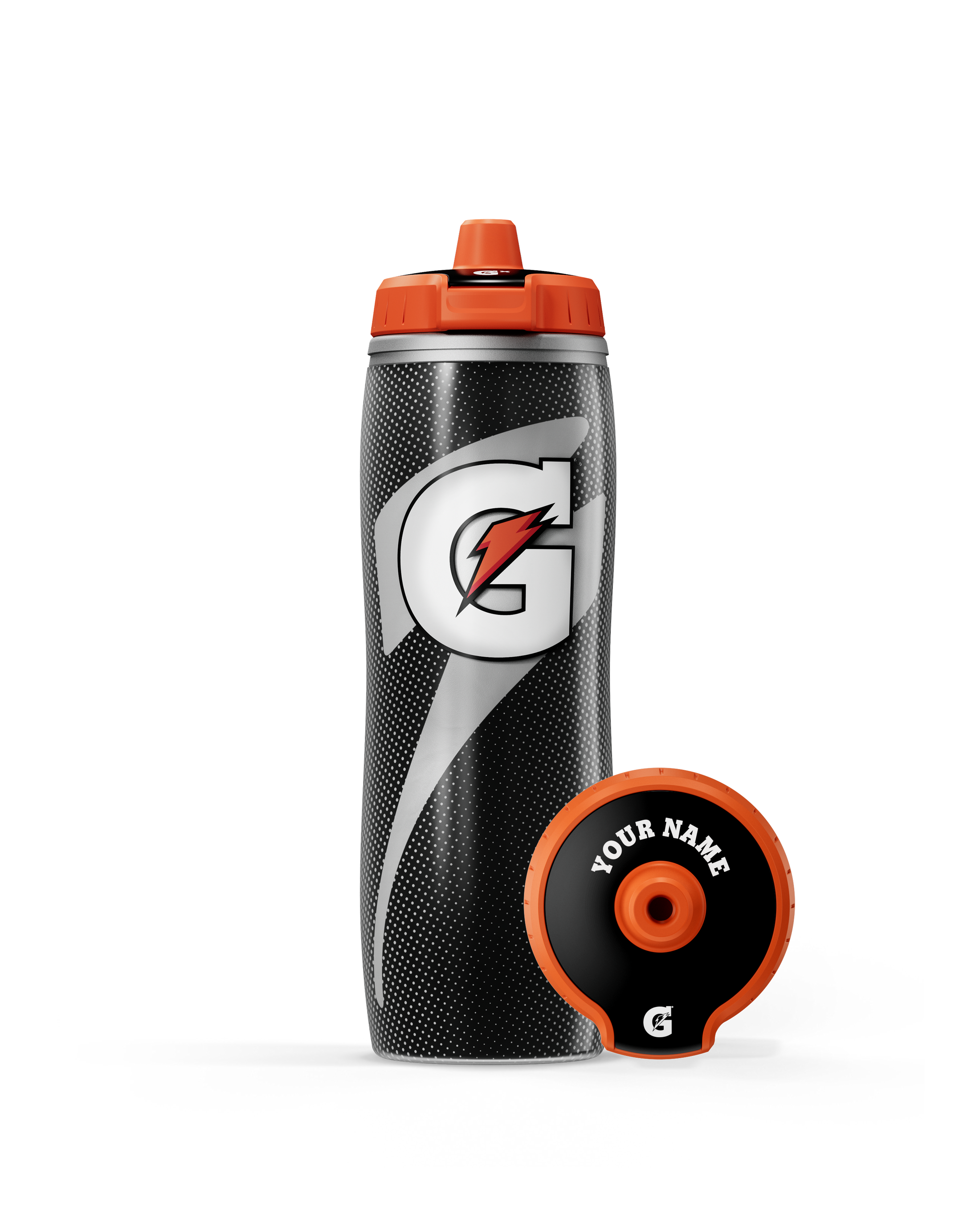 Black Insulated Squeeze Personalized Water Bottle